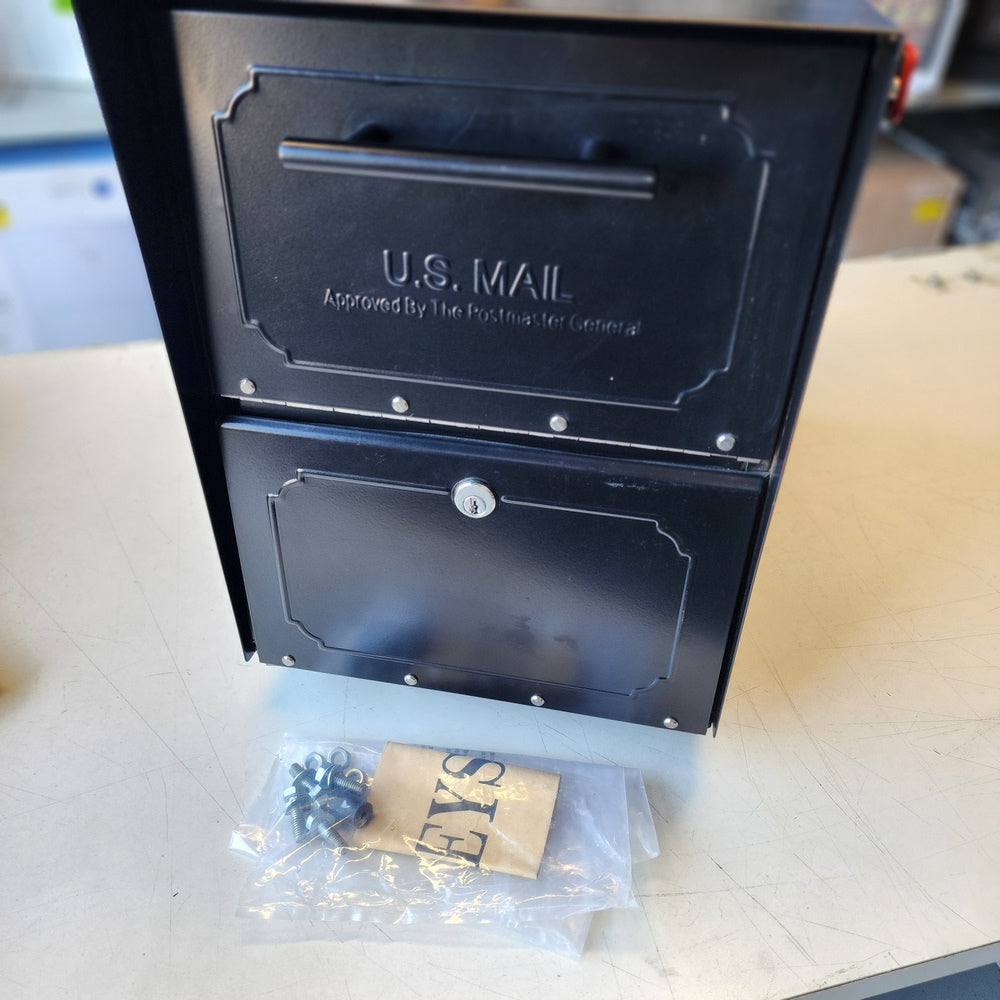 Oasis Classic Black, Extra Large, Steel, Locking, Post Mount Parcel Mailbox with High Security Reinforced Lock (6200B-10) Oasis Classic Black, Extra Large, Steel, Locking, Post Mount Parcel Mailbox with High Security Reinforced Lock (6200B-10)